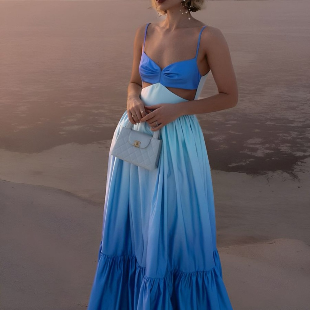 Commense Blue Ombré Maxi Dress